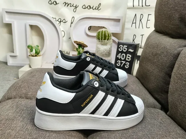 Adidas Superstar Black and White Lifestyle Sneakers 11