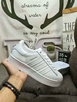 Adidas Superstar Black and White Lifestyle Sneakers 15