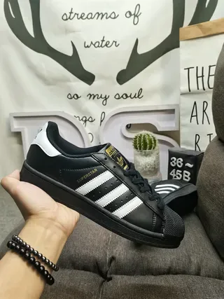 Adidas Superstar Black and White Lifestyle Sneakers 5