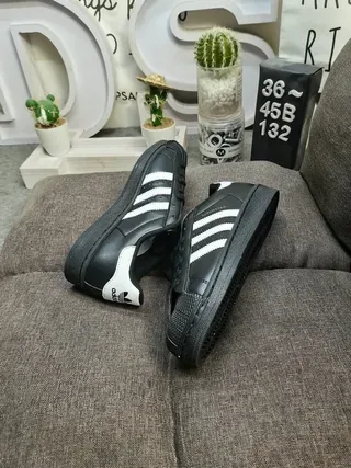Adidas Superstar Black and White Lifestyle Sneakers 6