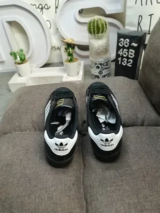 Adidas Superstar Black and White Lifestyle Sneakers 8