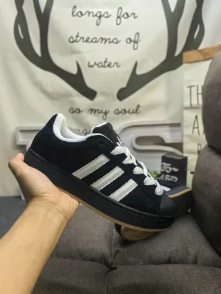 Adidas Superstar Black Suede Lifestyle Sneakers 5