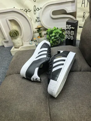 Adidas Superstar Black White Silver Lifestyle Sneakers 6