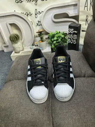 Adidas Superstar Black White Silver Lifestyle Sneakers 10