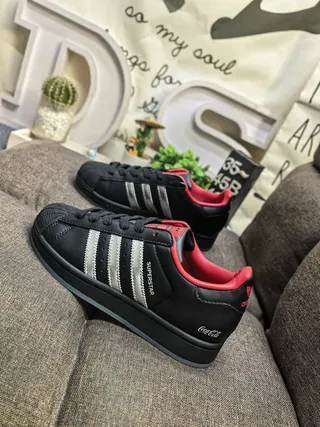 Adidas Superstar 可口可乐 黑红 生活款运动鞋 7