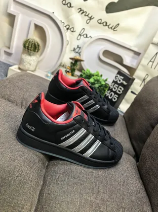 Adidas Superstar 可口可乐 黑红 生活款运动鞋 9