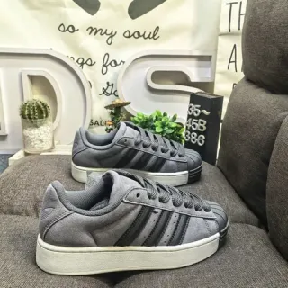 Adidas Superstar Gray and Black Lifestyle Sneakers