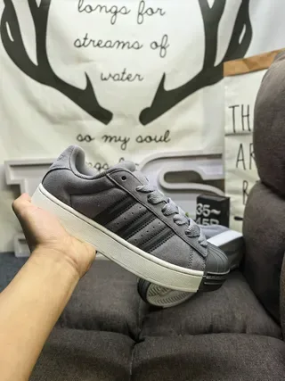 Adidas Superstar Gray Suede Lifestyle Sneakers 5