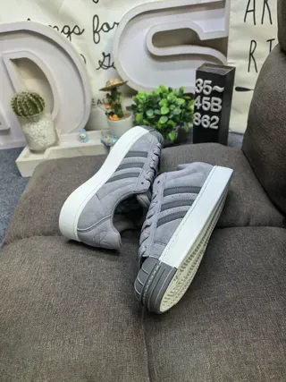 Adidas Superstar Gray Suede Lifestyle Sneakers 6