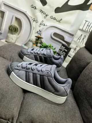 Adidas Superstar Gray Suede Lifestyle Sneakers 7