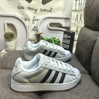 Adidas Superstar Light Gray and Black Lifestyle Sneakers
