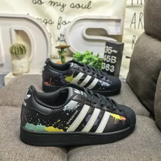 Adidas Superstar Paint Splatter Black Multicolor Lifestyle Sneakers