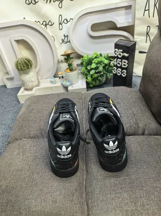 Adidas Superstar Paint Splatter Black Multicolor Lifestyle Sneakers 8