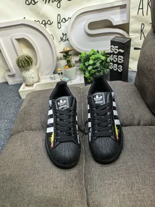 Adidas Superstar Paint Splatter Black Multicolor Lifestyle Sneakers 10