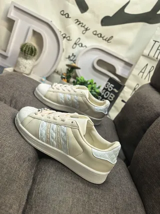 Adidas Superstar Quilted Stripe Off-White Lifestyle Sneakers 7