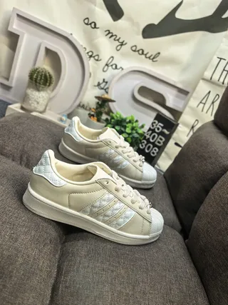 Adidas Superstar Quilted Stripe Off-White Lifestyle Sneakers 9
