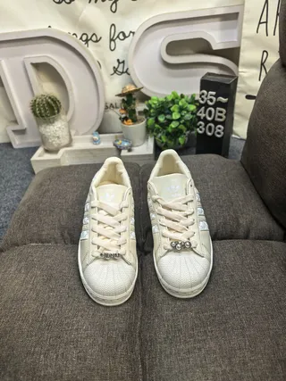 Adidas Superstar Quilted Stripe Off-White Lifestyle Sneakers 10