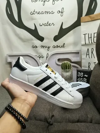 Adidas Superstar White and Black Lifestyle Sneakers 5