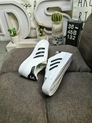 Adidas Superstar White and Black Lifestyle Sneakers 6