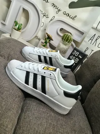 Adidas Superstar White and Black Lifestyle Sneakers 7