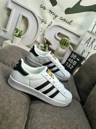 Adidas Superstar White and Black Lifestyle Sneakers 9