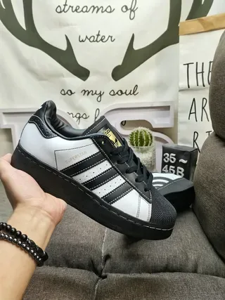 Adidas Superstar White and Black Lifestyle Sneakers 5