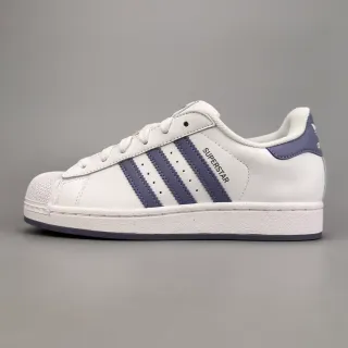 Adidas Superstar सफेद और बैंगनी लाइफस्टाइल स्नीकर