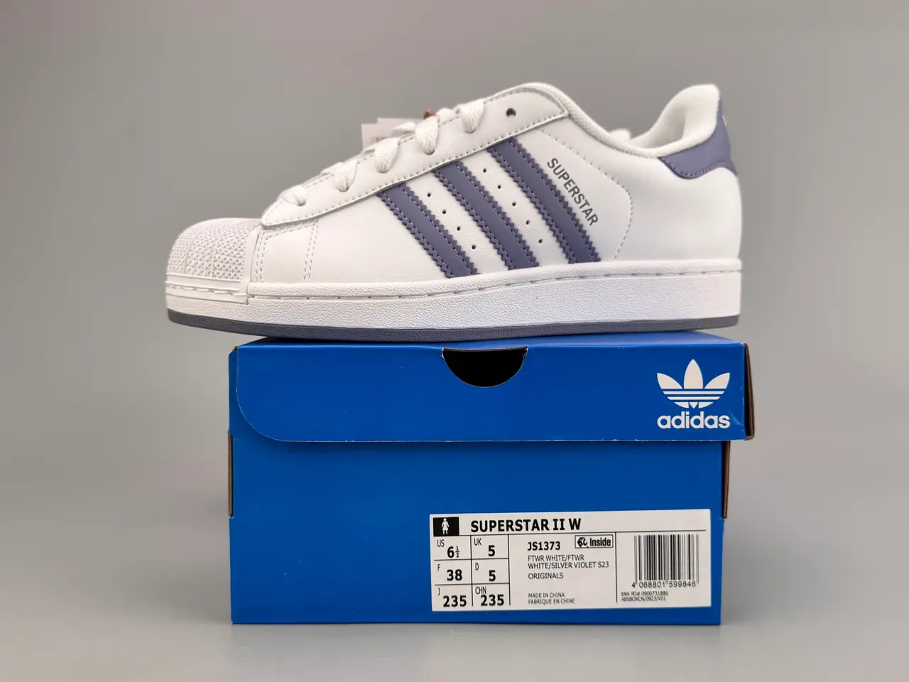 Adidas Superstar White and Purple Lifestyle Sneakers 2