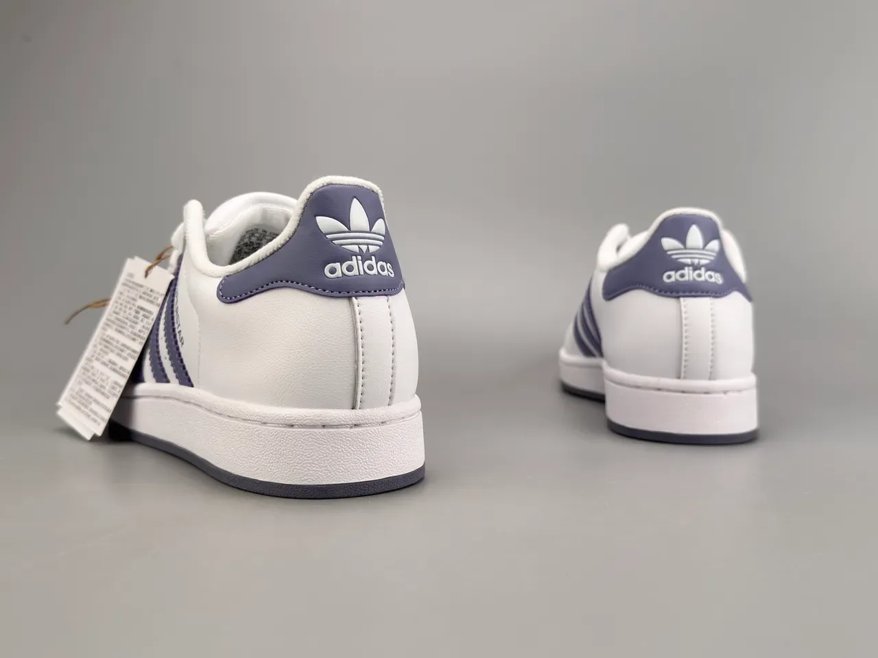 Adidas Superstar White and Purple Lifestyle Sneakers 4