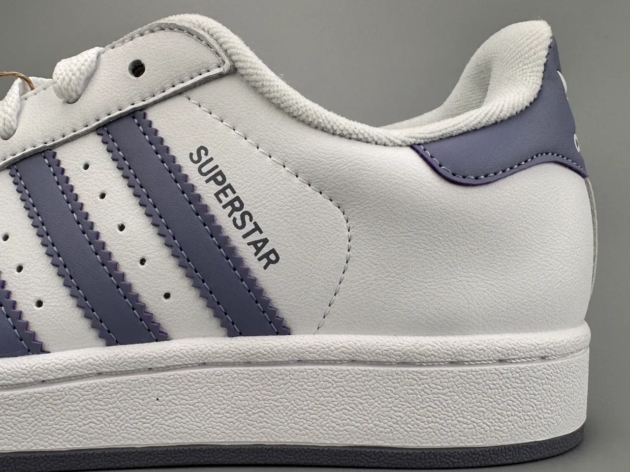 Adidas Superstar White and Purple Lifestyle Sneakers 5