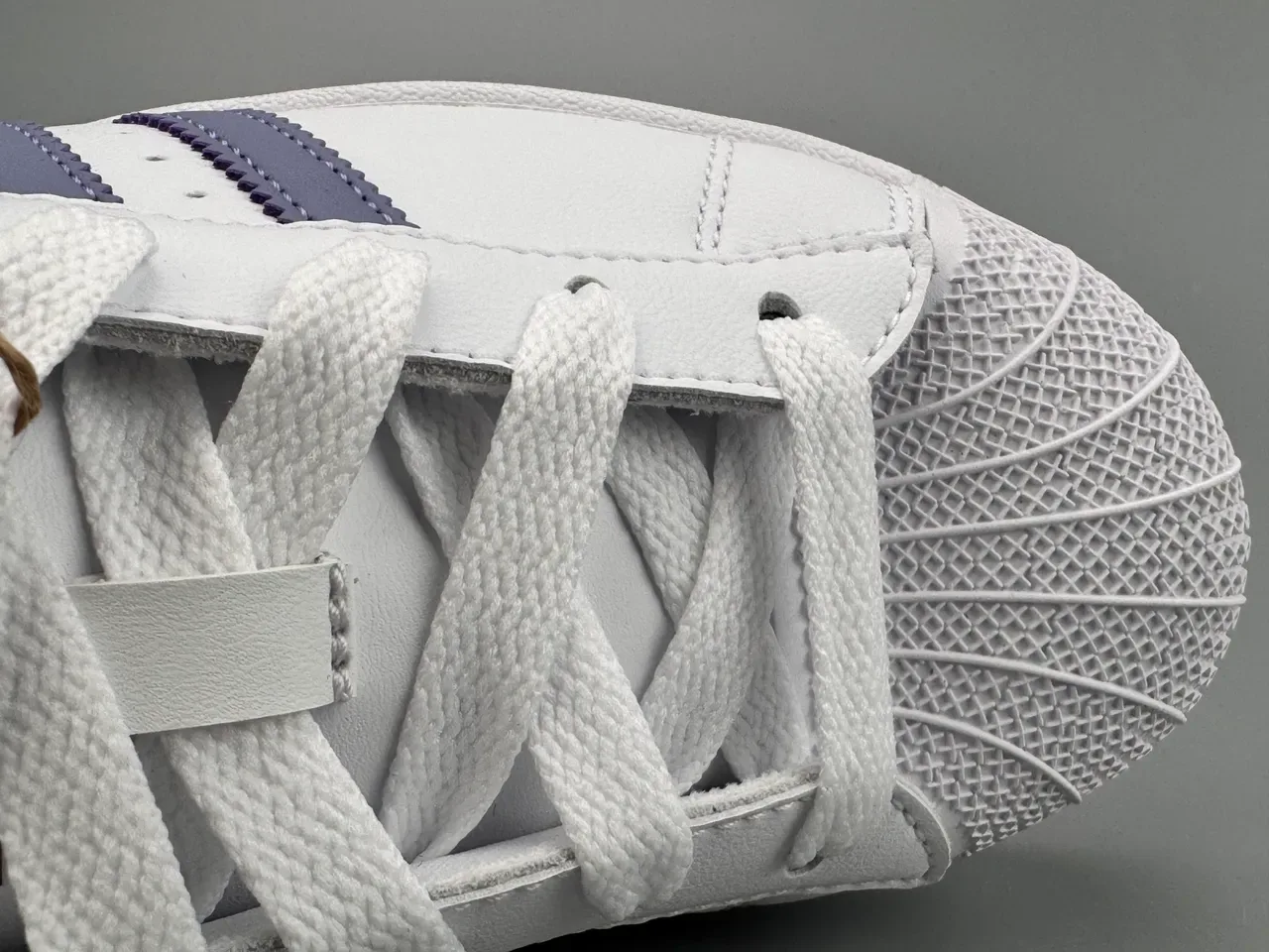 Adidas Superstar White and Purple Lifestyle Sneakers 6