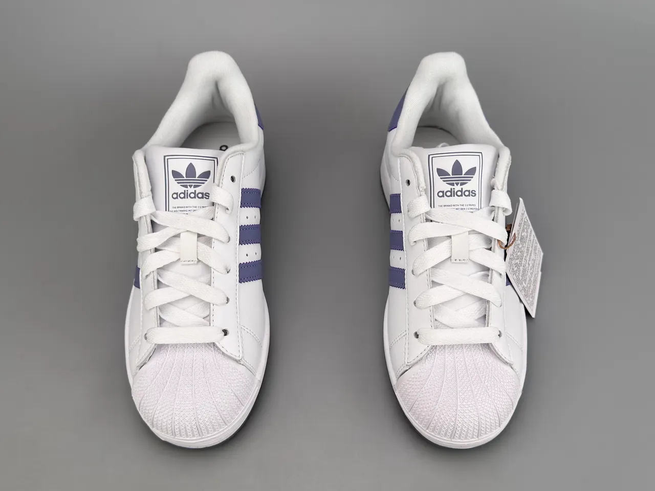 Adidas Superstar White and Purple Lifestyle Sneakers 7