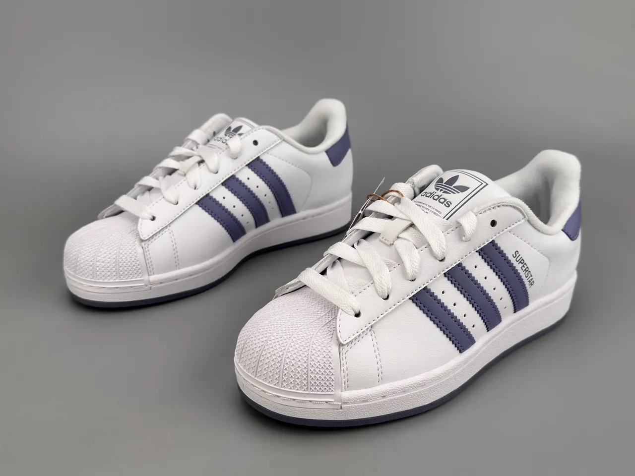 Adidas Superstar White and Purple Lifestyle Sneakers 9