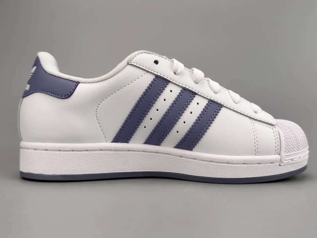 Adidas Superstar White and Purple Lifestyle Sneakers 10