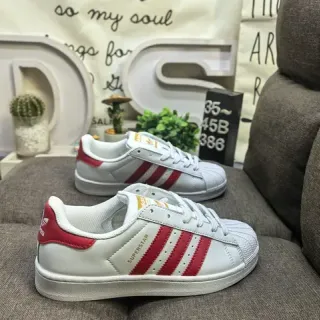 Adidas Superstar White and Red Lifestyle Sneakers
