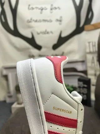 Adidas Superstar White and Red Lifestyle Sneakers 3