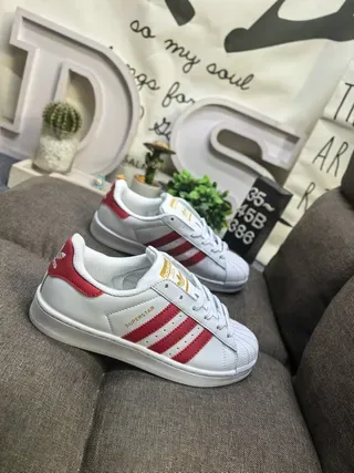 Adidas Superstar White and Red Lifestyle Sneakers 9