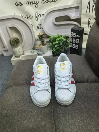 Adidas Superstar White and Red Lifestyle Sneakers 10