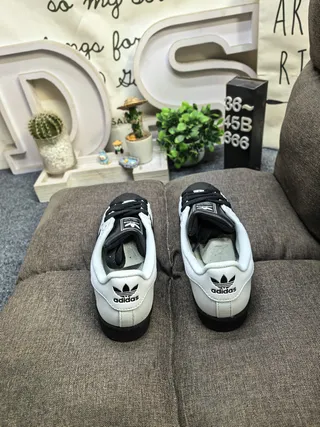 Adidas Superstar White Black Floral Embroidery Lifestyle Sneakers 8