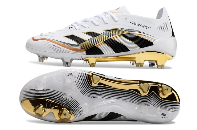 Adidas Teamgeist HybridTouch White Black Gold Firm-Ground Soccer Shoes 6