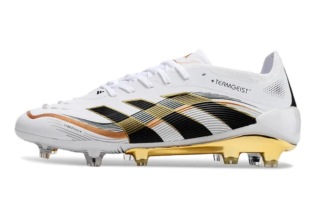 Adidas Teamgeist HybridTouch White Black Gold Firm-Ground Soccer Shoes 7