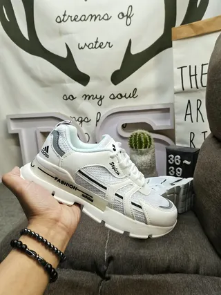 Adidas White and Pink Lifestyle Sneakers 5