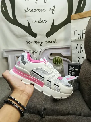 Adidas White and Pink Lifestyle Sneakers 23
