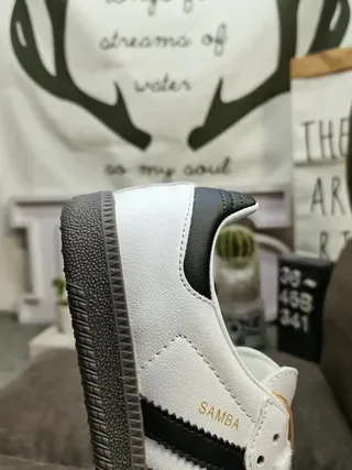 Adidas White Black Low-Top Leather-Suede Upper Lifestyle Sneakers 3