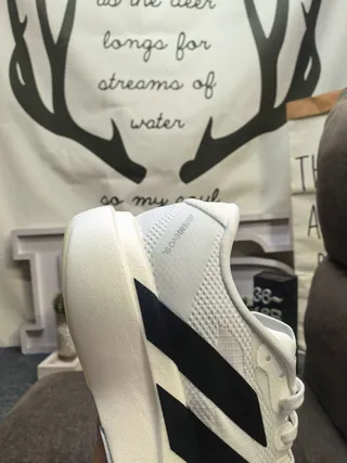 Adidas White Black Mesh Upper Three Stripes Lifestyle Sneakers 3