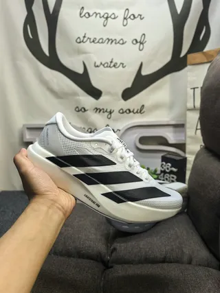 Adidas White Black Mesh Upper Three Stripes Lifestyle Sneakers 5