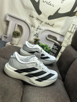 Adidas White Black Mesh Upper Three Stripes Lifestyle Sneakers 9