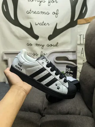 Adidas White Black Shell-Toe Three Stripes Lifestyle Sneakers 5