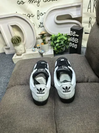 Adidas White Black Shell-Toe Three Stripes Lifestyle Sneakers 8