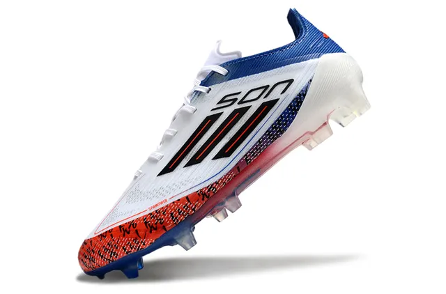Adidas White Blue Low-Cut Synthetic Upper Translucent Multi-Color Outsole Firm-Ground Soccer Shoes 3
